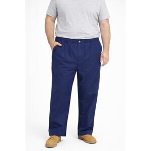 Haband Casual Joe Mens 52M Blue Elastic Waist Pants Comfort Fit Dadcore Relaxed